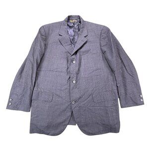 Vintage Brooks Brothers Blazer 46L Blue Gray Wool Glen Check Jacket